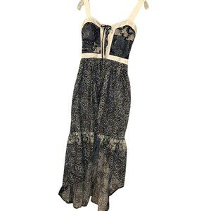 Evi Grintela The Shirt Dress blue batik floral hi low dress XS ASNEW